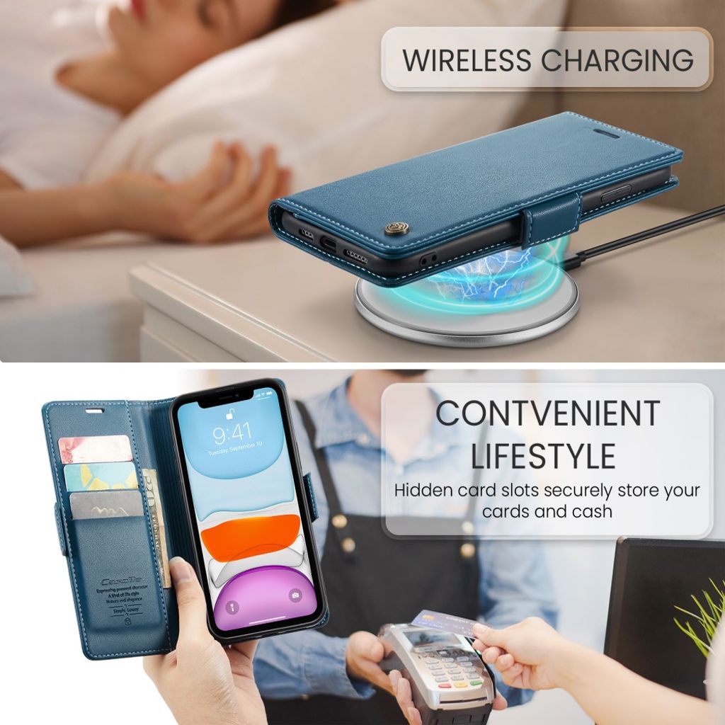 CASEME iPhone 11 Kotelo Korttipaikka - Sininen