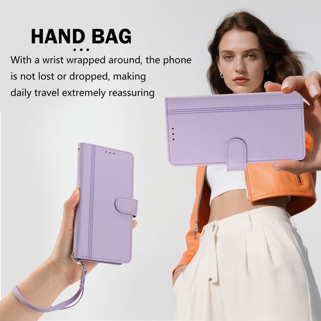 Xiaomi 17T Lompakkokotelo käsihihnalla - Vaaleanvioletti