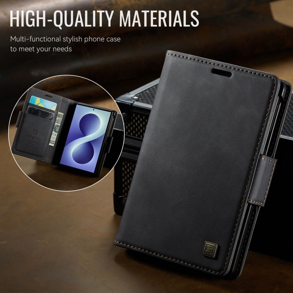 AUTSPACE Samsung Galaxy Z Fold8 Lompakkokotelo PU-nahka RFID-suojattu - Musta