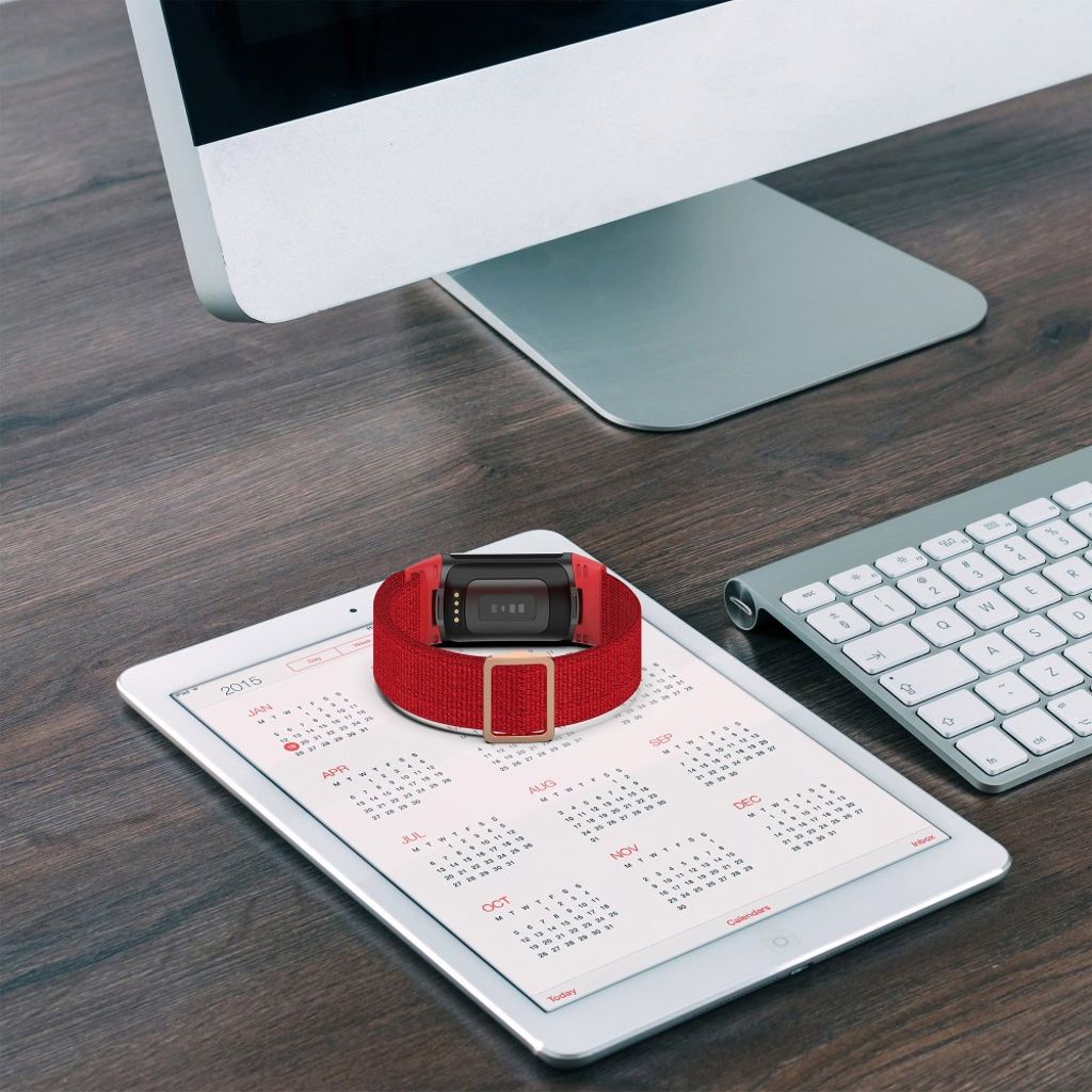 Fitbit Charge 6/5 Kellonranneke, Nylon - punainen