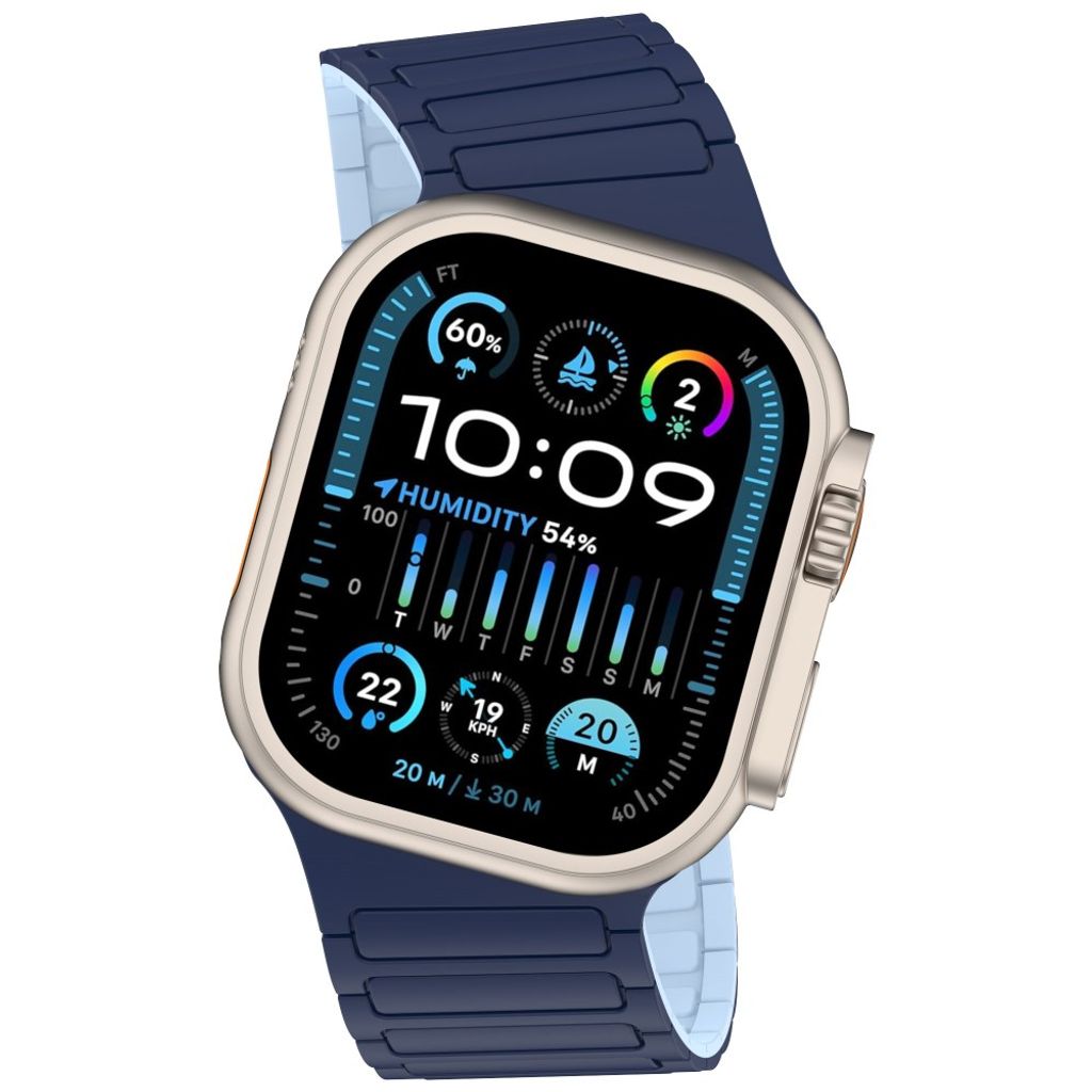 Apple Watch 42/41/40/38mm Klockarmband i Silikon Magnetisk Loop - Blå