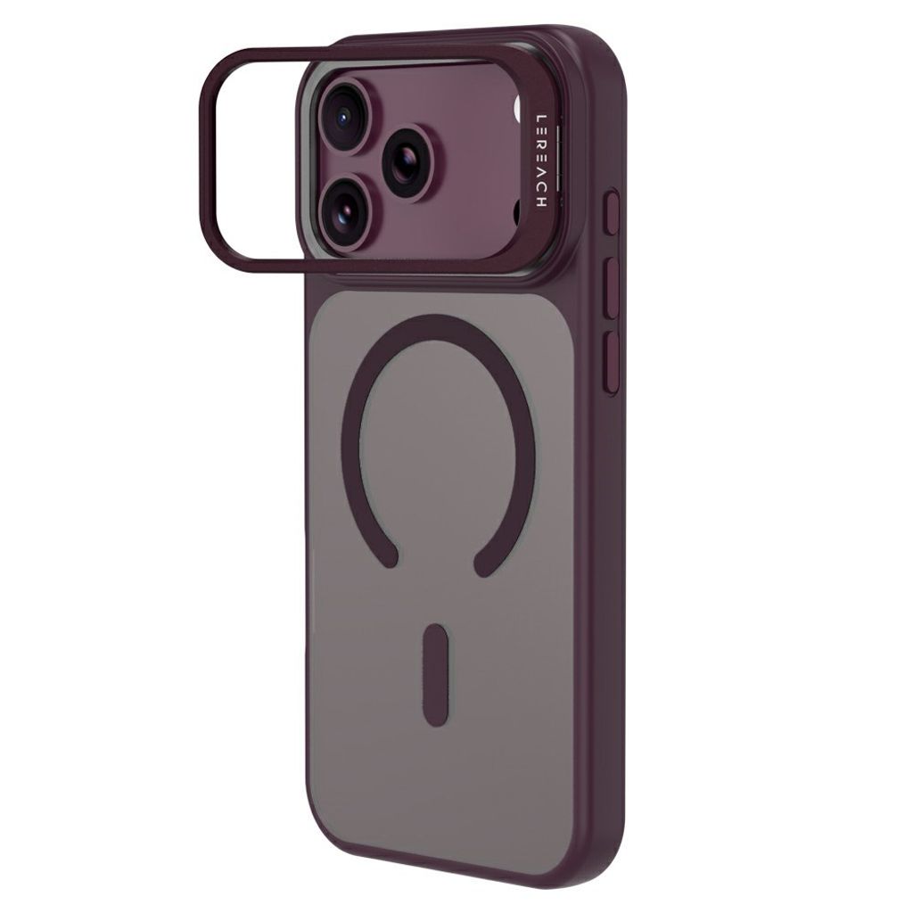 LEREACH iPhone 18 Pro Max/17 Pro Max MagSafe Kuori jalustalla - Cherry Red