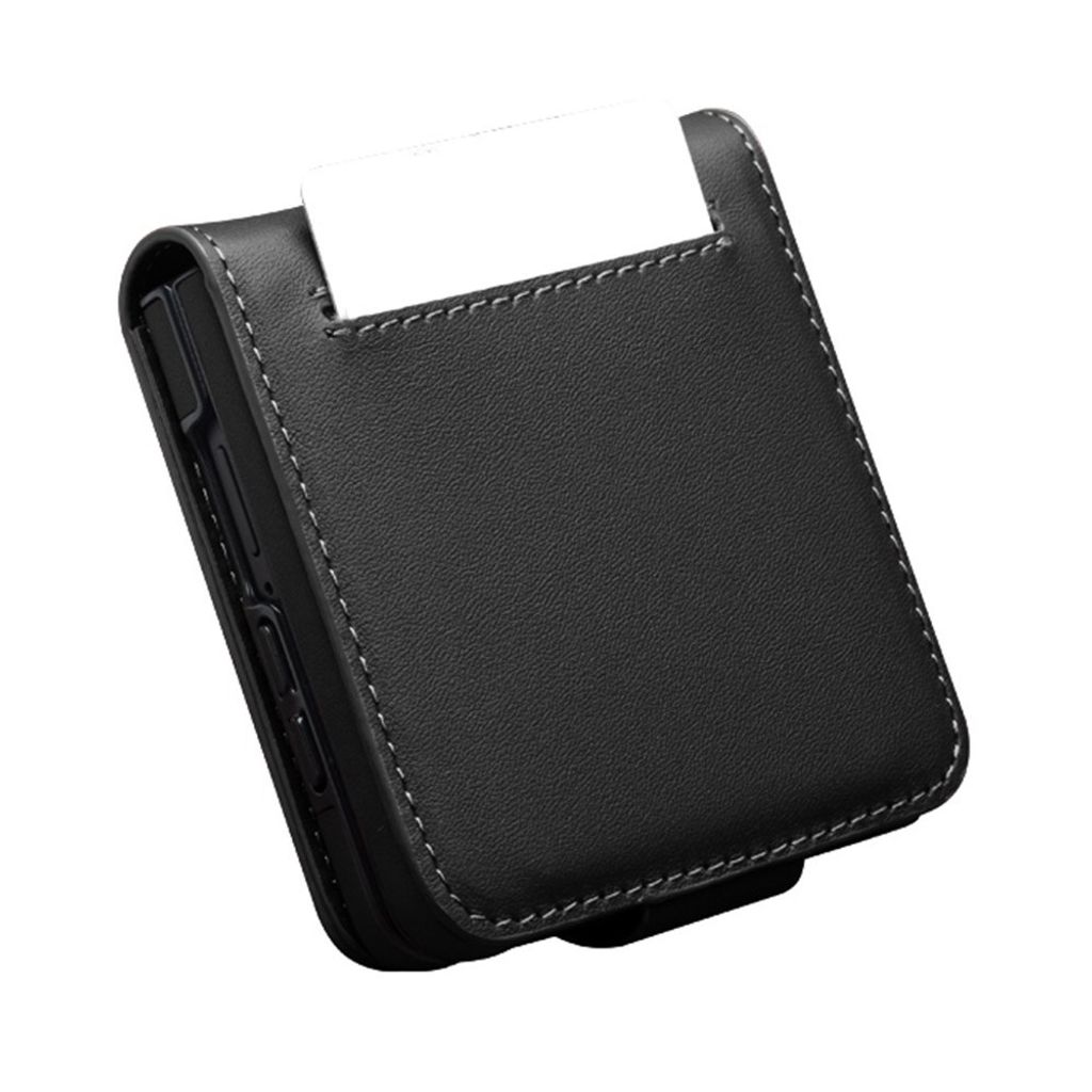QIALINO Samsung Galaxy Z Flip8 Flip cover i ægte læder - Sort