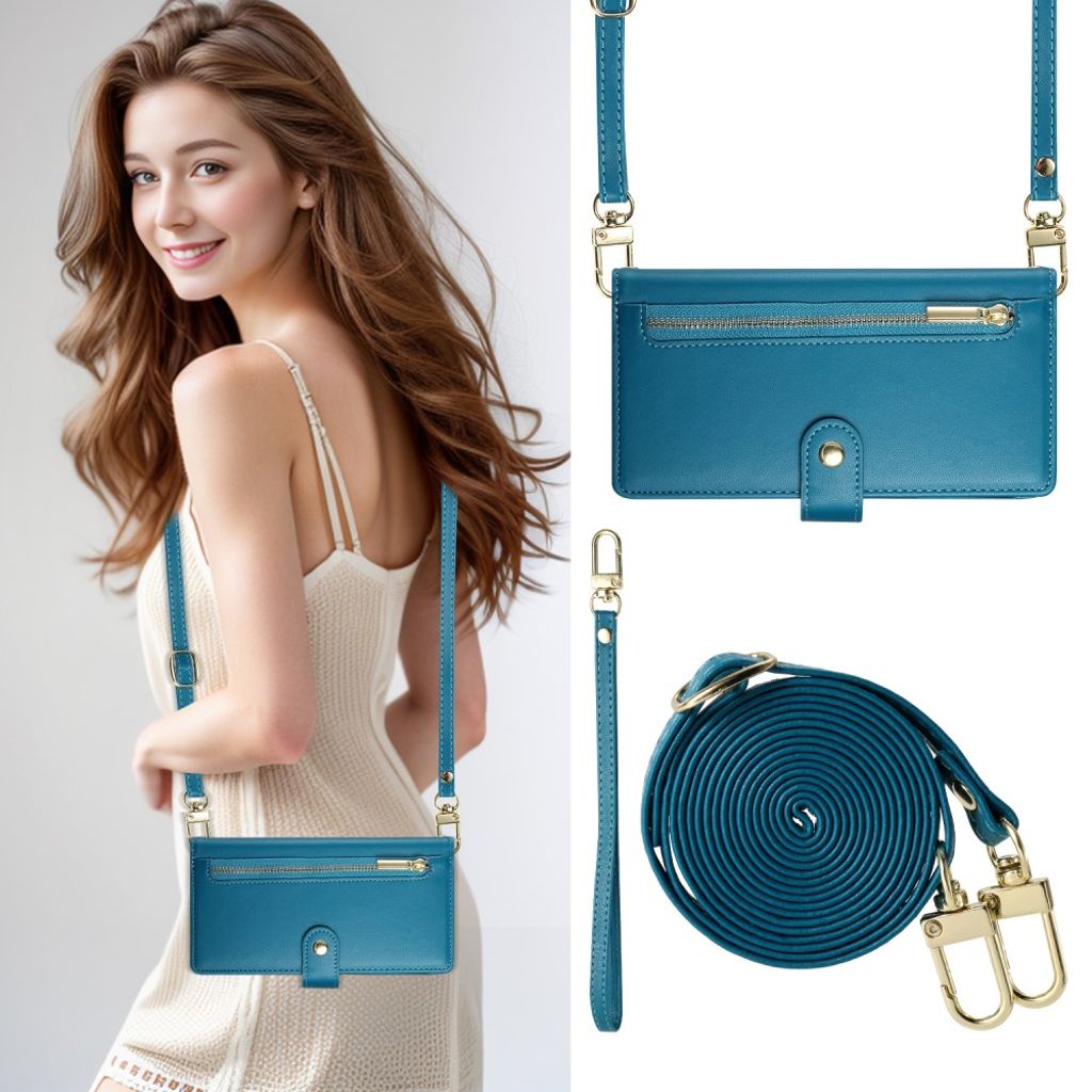 Samsung Galaxy S26 Lompakkokotelo kantohihnalla - Sininen