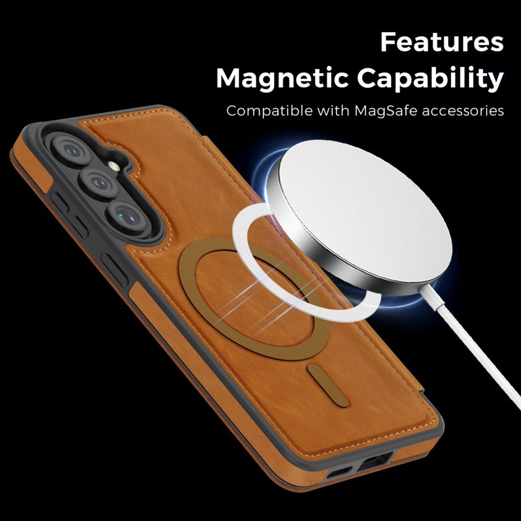 Samsung Galaxy S26 Plus MagSafe Lompakkokotelo - Ruskea