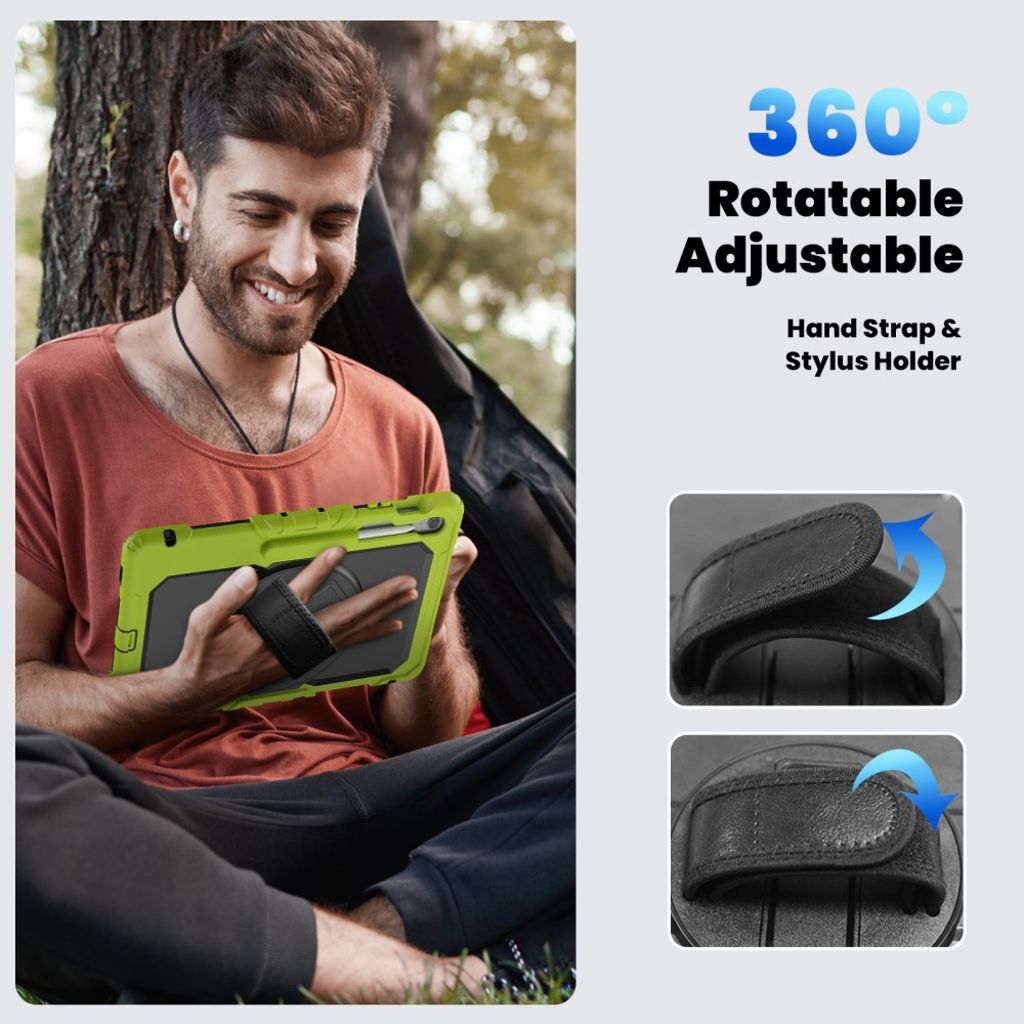 Samsung Galaxy Tab S10 FE Plus Case with Shoulder Strap - Green