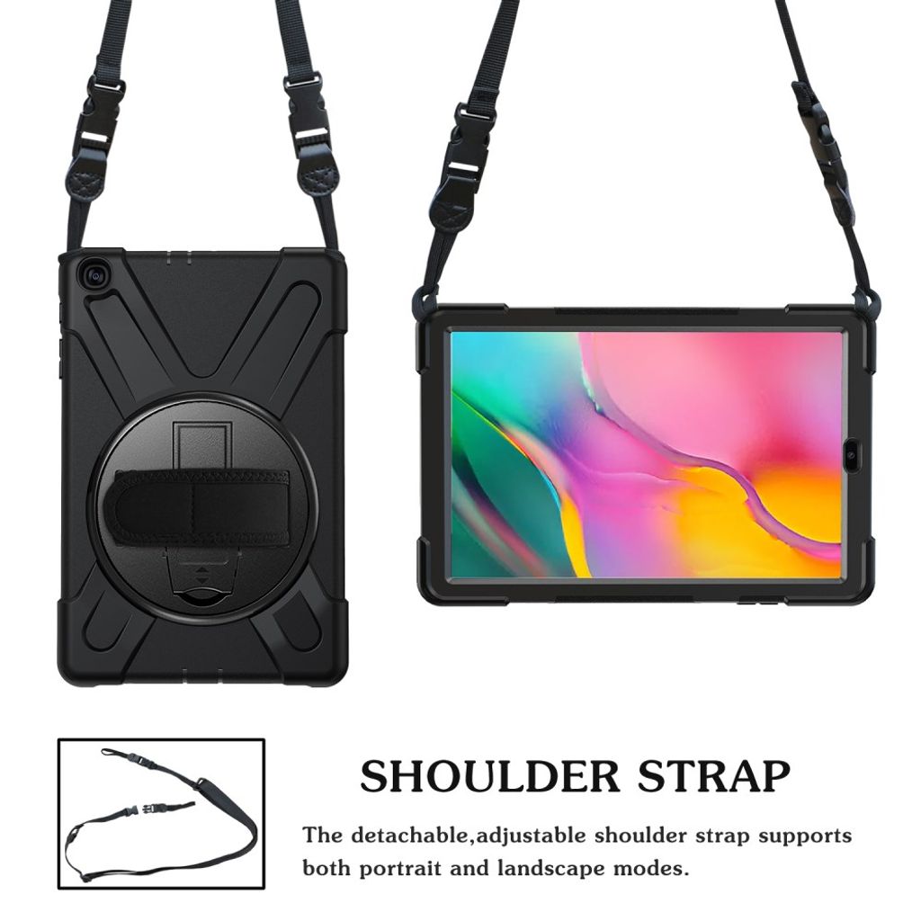 Samsung Galaxy Tab A 10.1 Deksel m/360° holder - Svart