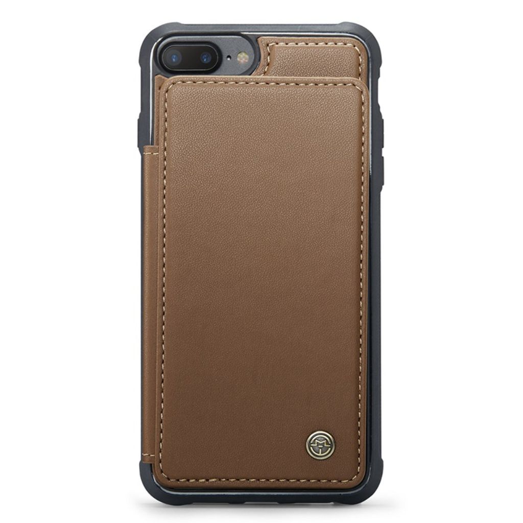 CASEME iPhone 6 Plus/6s Plus/7 Plus/8 Plus Kuori 5 Korttipaikka - Ruskea