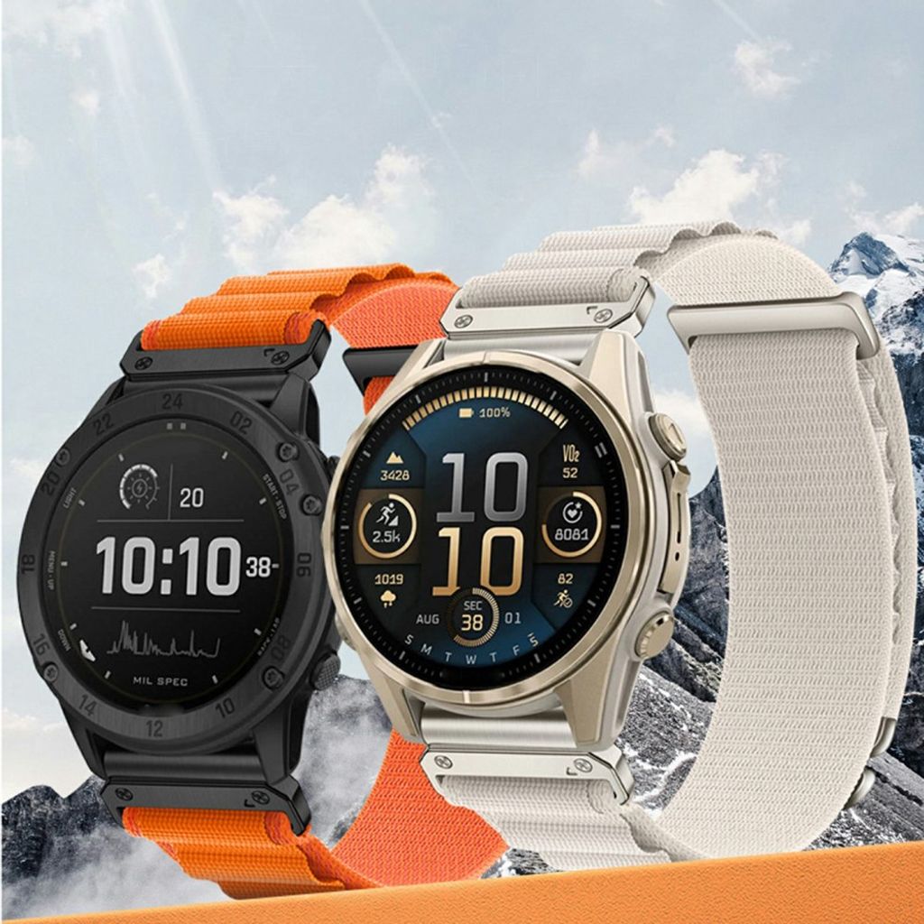 Garmin Fenix 8 Pro/Quatix 8 51mm Nylon Sport Klokkereim - Mørkegrå