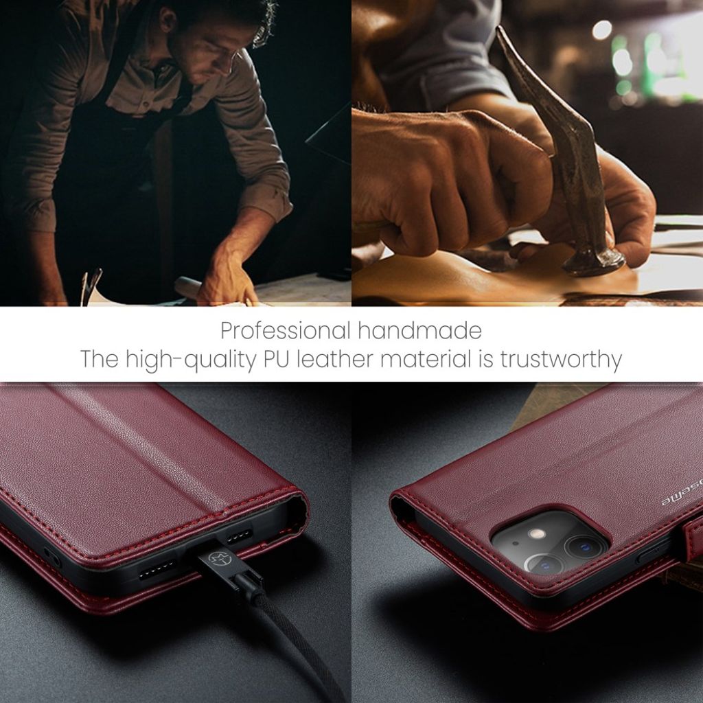 CASEME iPhone 12 / 12 Pro Etui med Kortplads - Rød