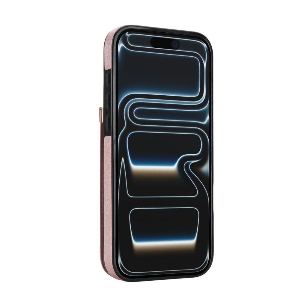 iPhone 18 Pro Max/17 Pro Max Kortholder Cover TPU/PU Læder – Rose Guld