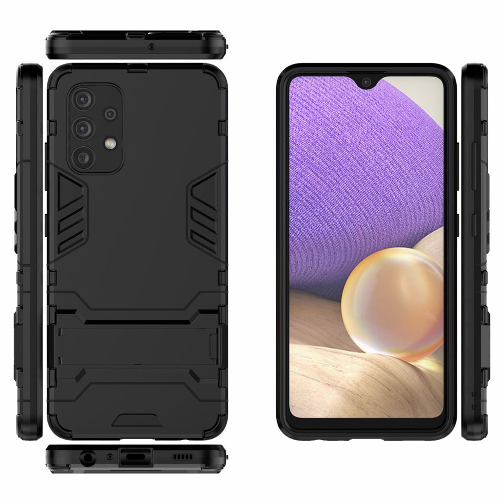 Samsung Galaxy A32 4G -kuori jalustalla – musta