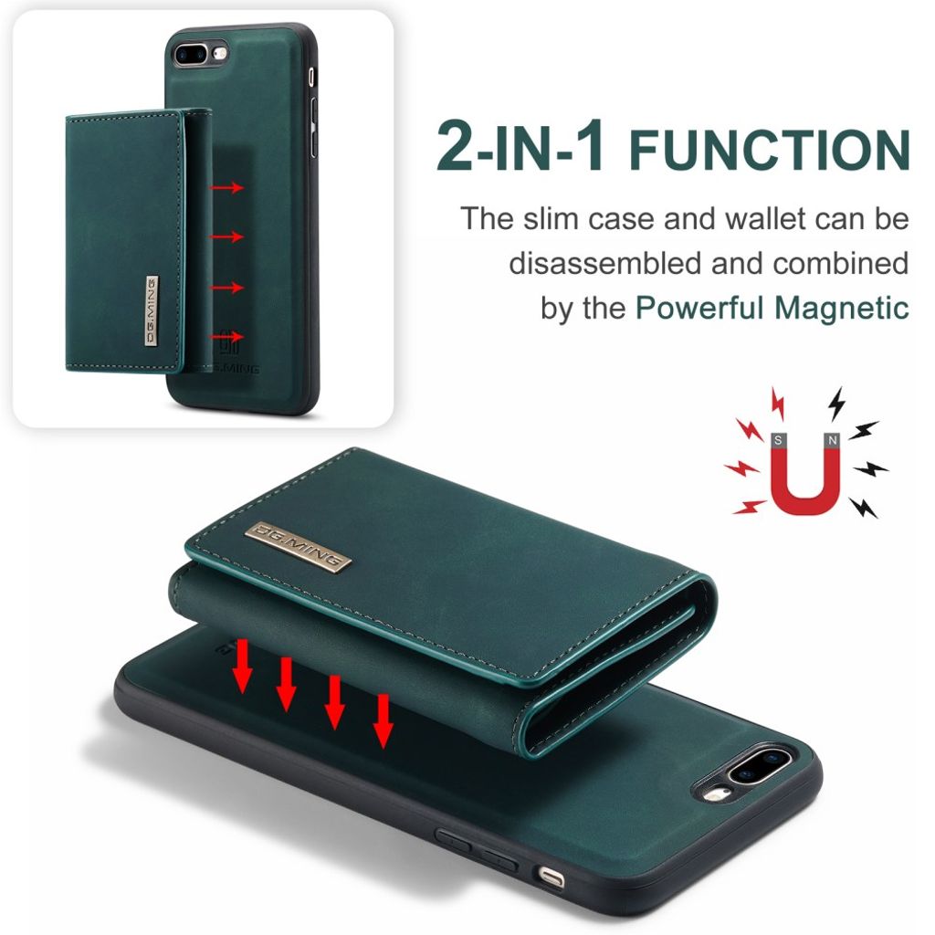 DG.MING iPhone 7 Plus / 8 Plus Cover med Pung - Grøn