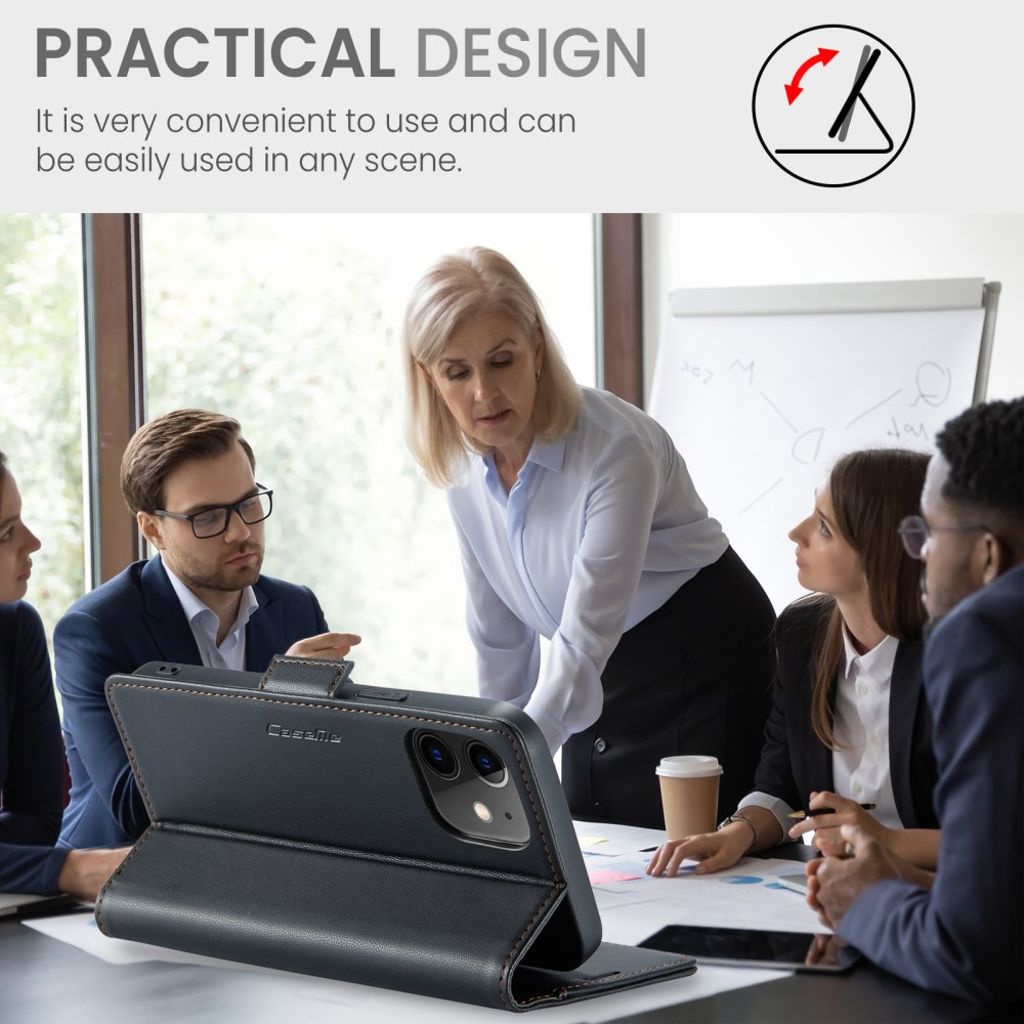 CASEME iPhone 12 Mini Wallet Cover with Stand - Black