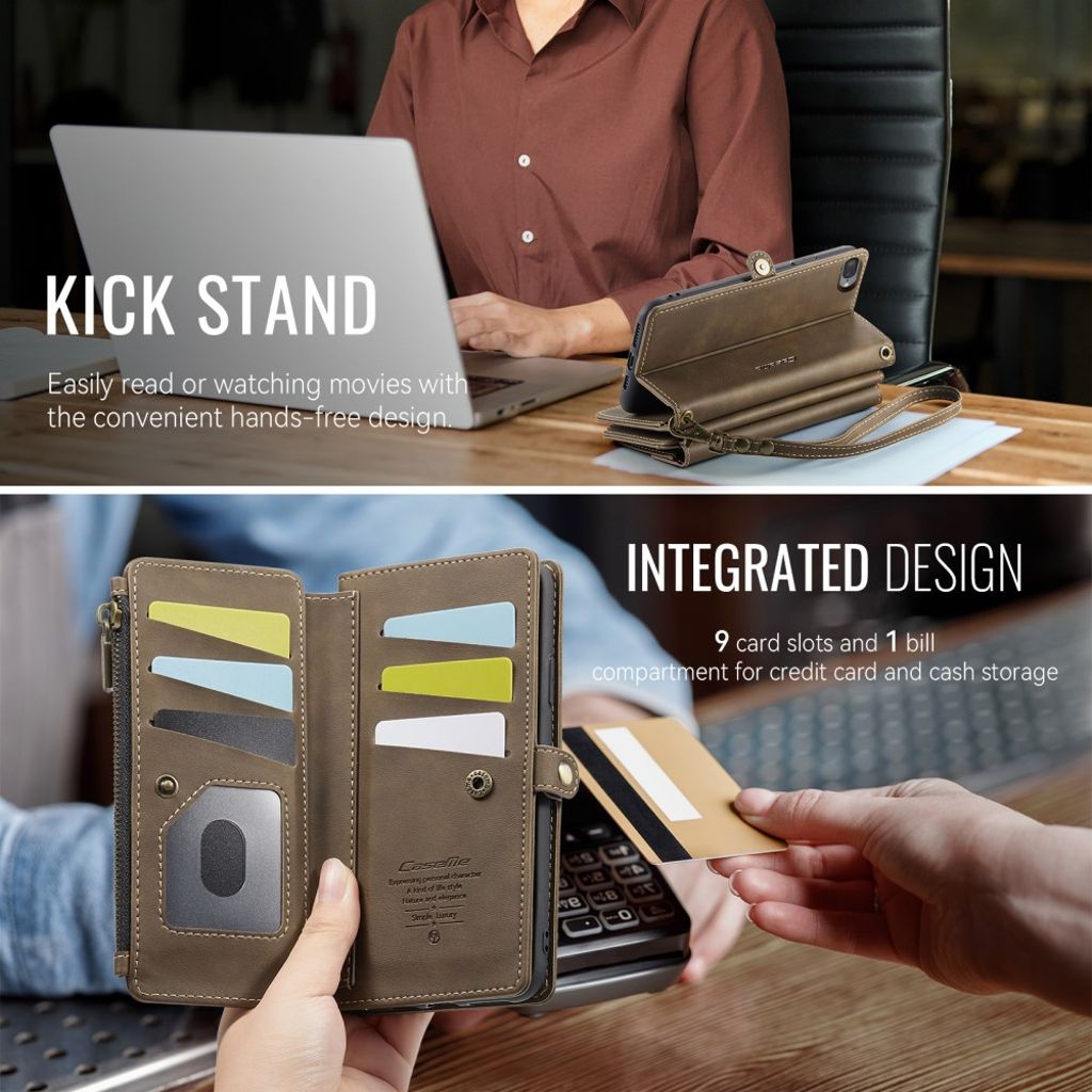 CASEME iPhone 6 Plus / 7 Plus / 8 Plus Kotelo - Ruskea