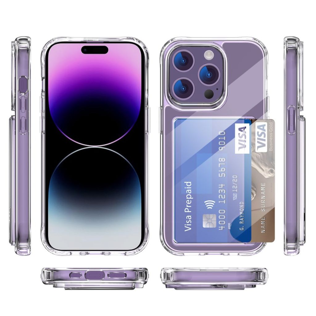 iPhone 14 Pro Card Holder Case - Transparent