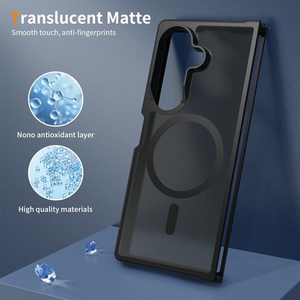Samsung Galaxy Z Fold8 Ultra MagSafe cover med akrylbagside - Sort