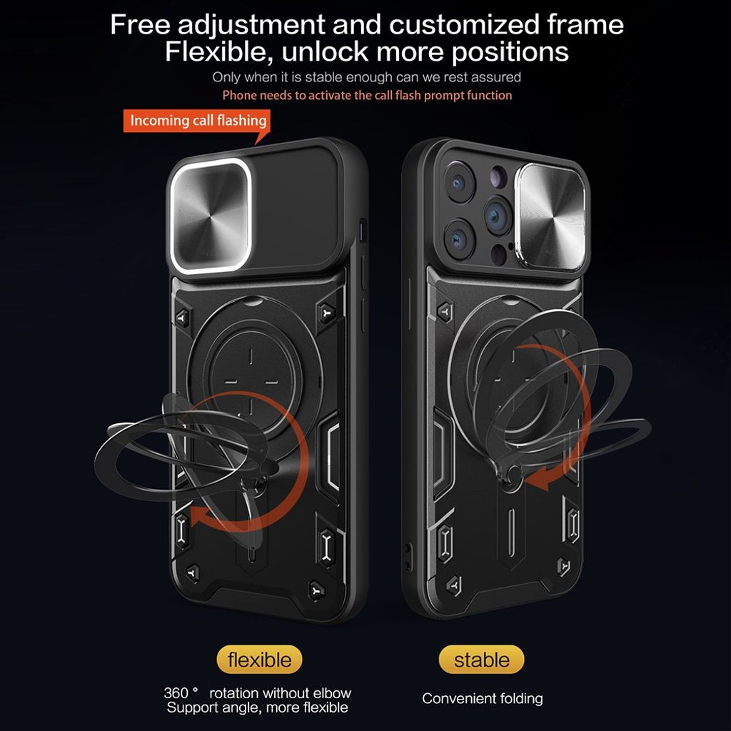 iPhone 11 Pro Max Kuori Jalustalla Liukukameransuojalla – Sininen