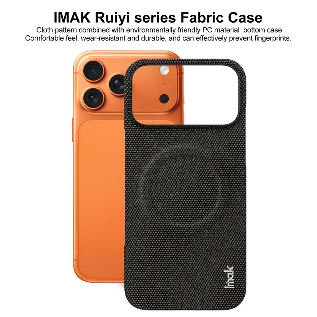 IMAK iPhone18 Pro Max/17 Pro Max MagSafe Skal med kolfibertextur - Svart
