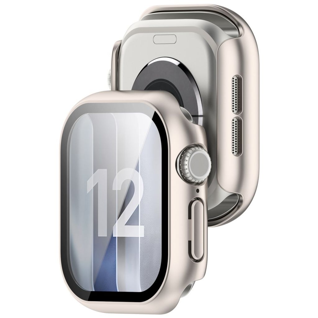 Apple Watch 12 42mm Skal med skärmskydd i härdat glas - Silver