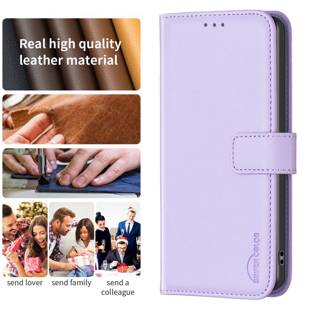 BINFEN COLOR iPhone 14 Pro Max Wallet Cover - Purple