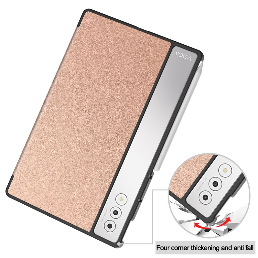 Lenovo Yoga Tab Plus Kotelo, jalusta - ruusukulta