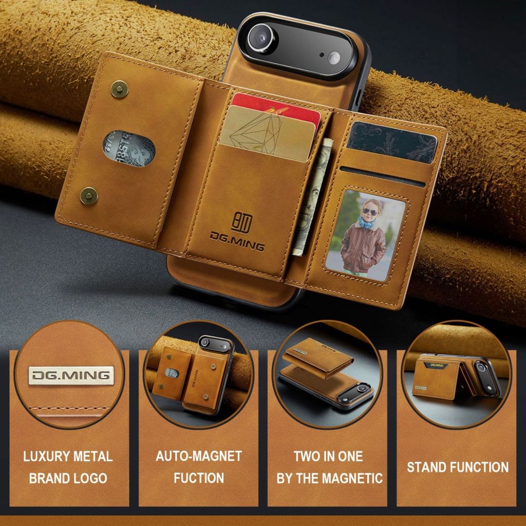 DG.MING iPhone Air Cover med Pung - Brun