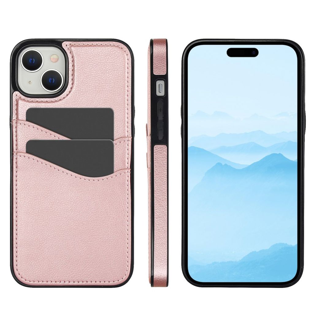 iPhone 13 mini Case with Card Holder – Rose Gold