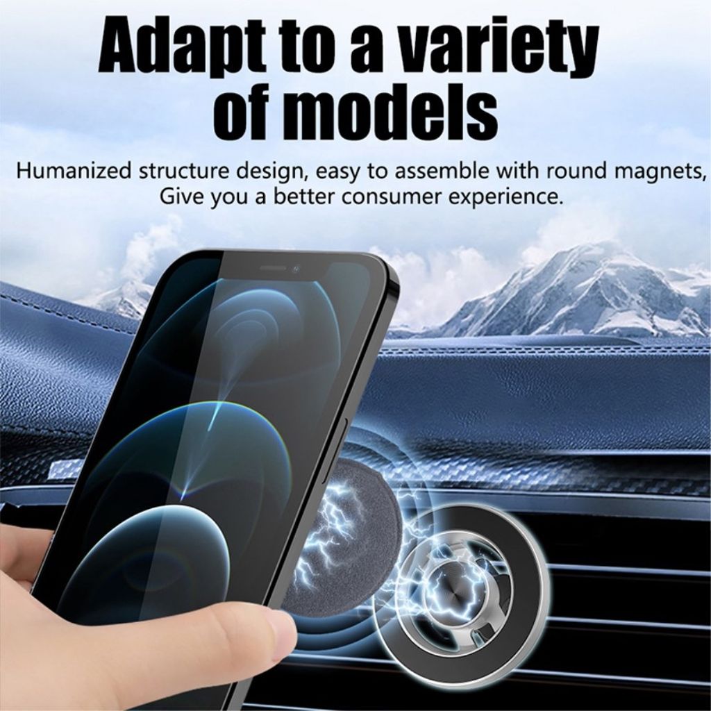 R-JUST ZC03 magnetisk telefonhållare med luftventilklämma – Svart