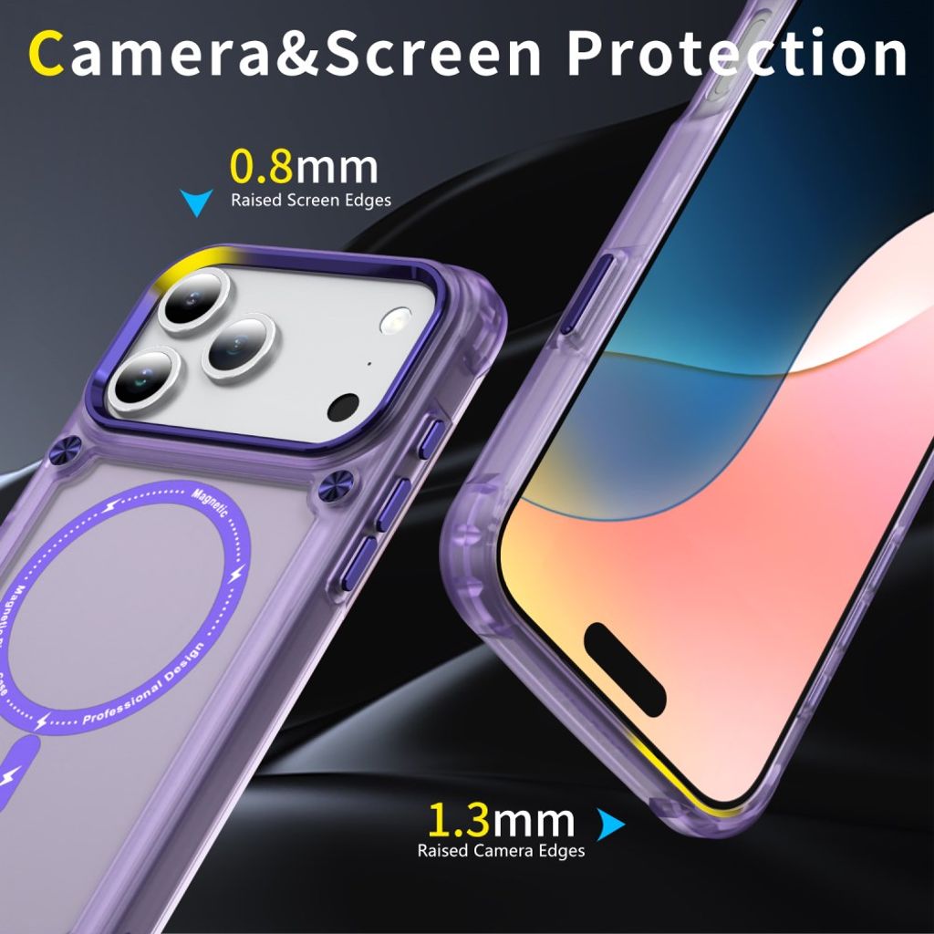 iPhone 17 Pro MagSafe-yhteensopiva Kuori - läpinäkyvä violetti