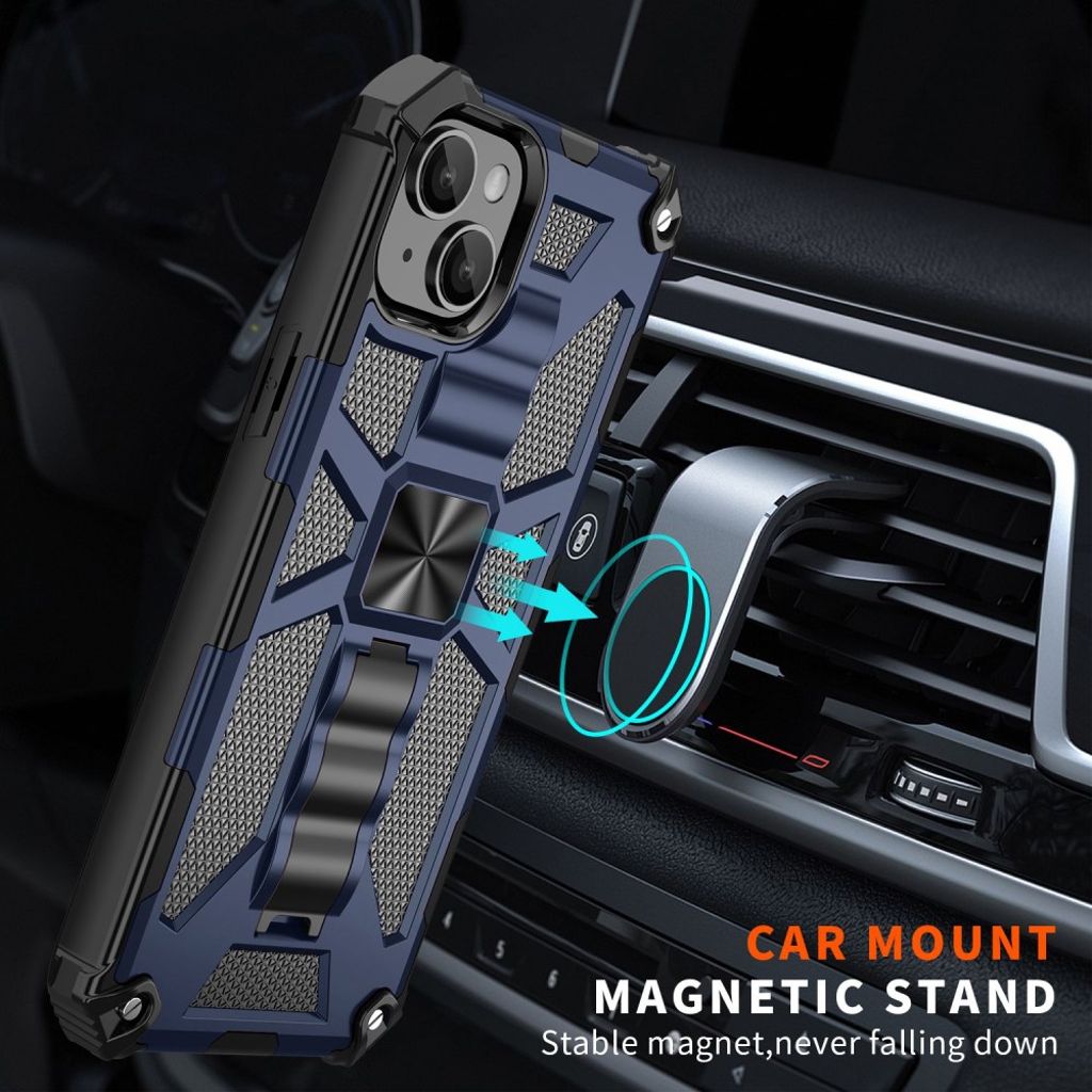 iPhone 14 Plus Deksel med Kickstand - Blå