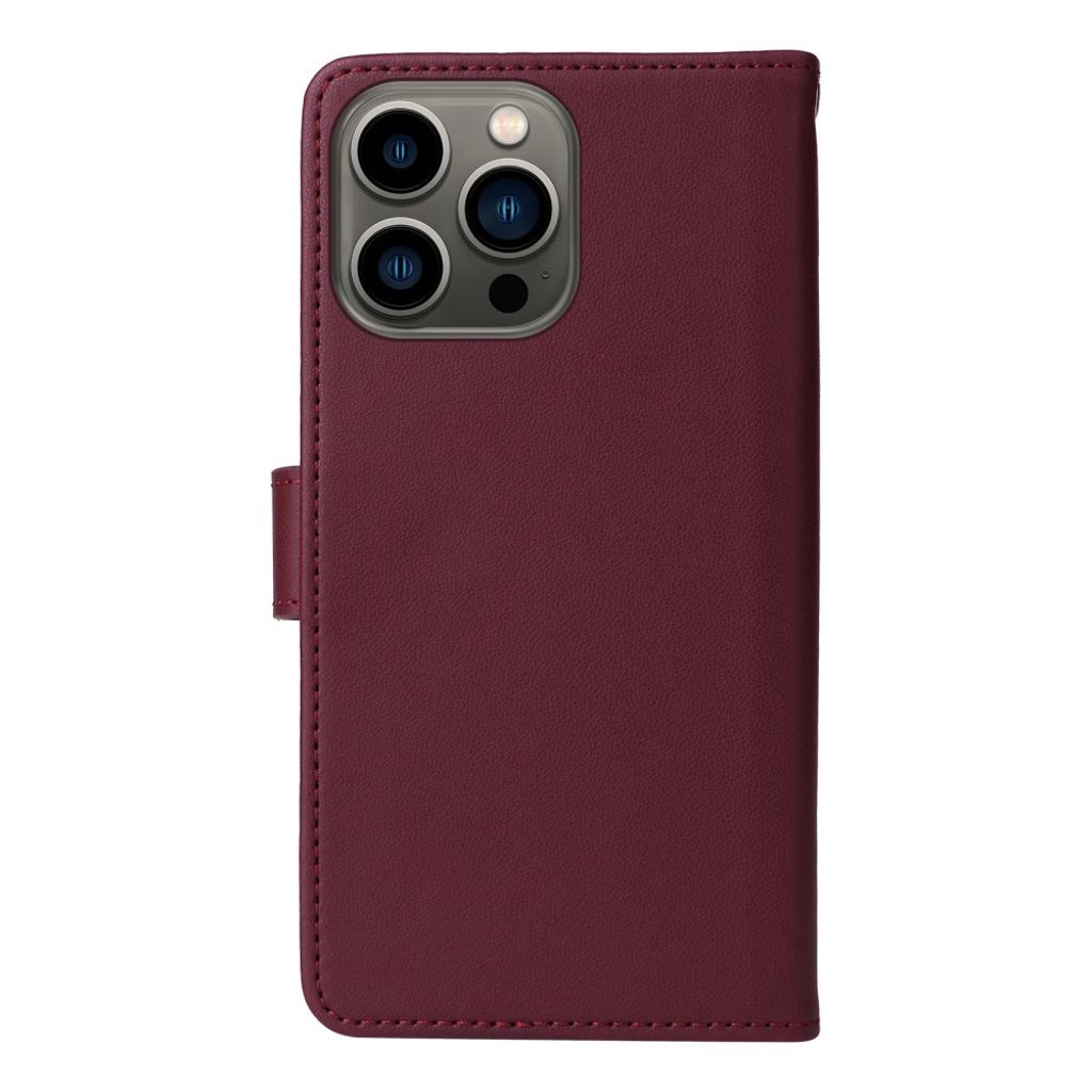 BETOPNICE iPhone 13 Pro Max Lompakkokotelo Irrotettava - Viininpunainen