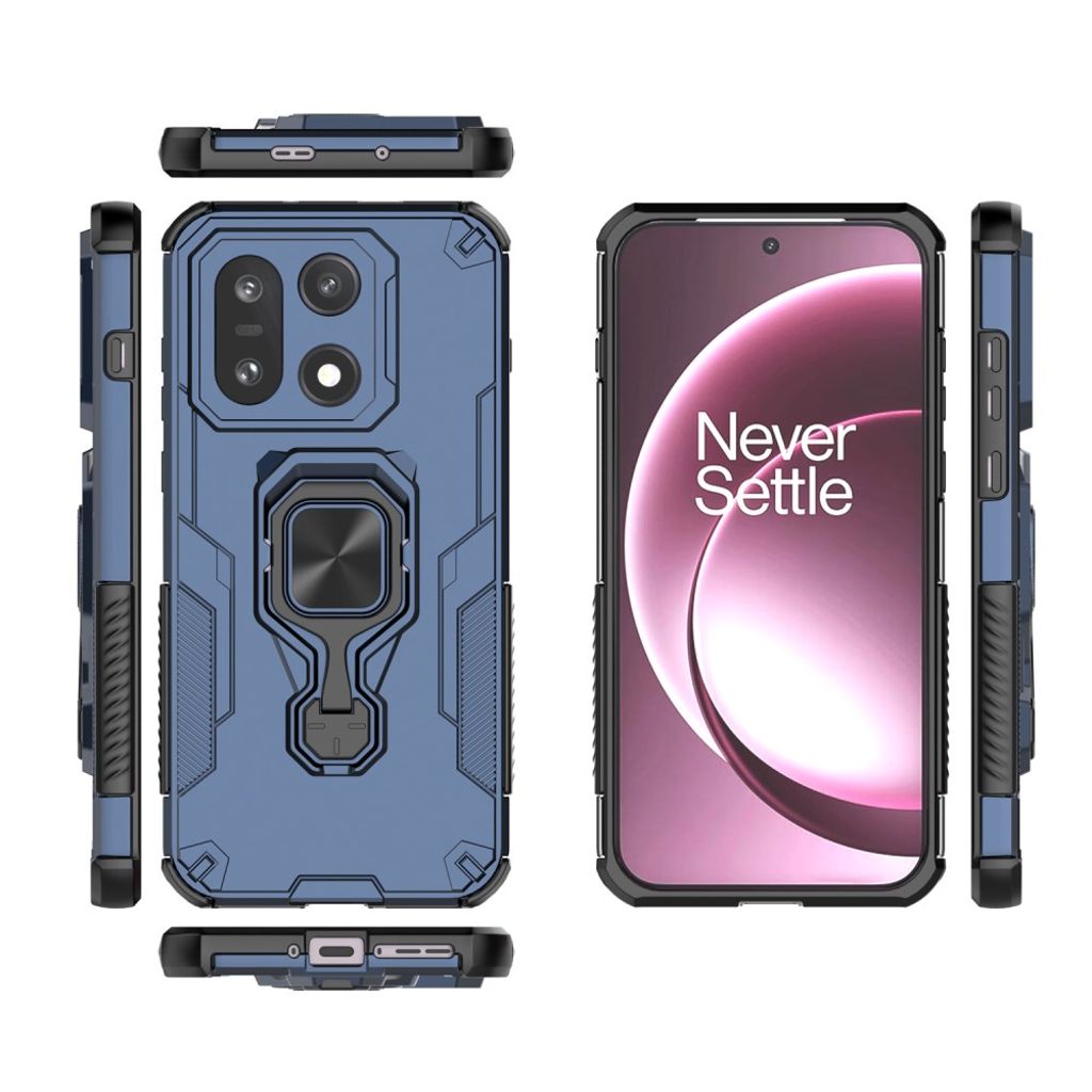 OnePlus 15 Cover med Roterbar Ring & Stativ - Mørkeblå
