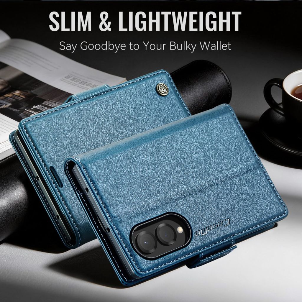 CASEME Samsung Galaxy Z Fold8 Flip Cover med RFID blokering - Blå