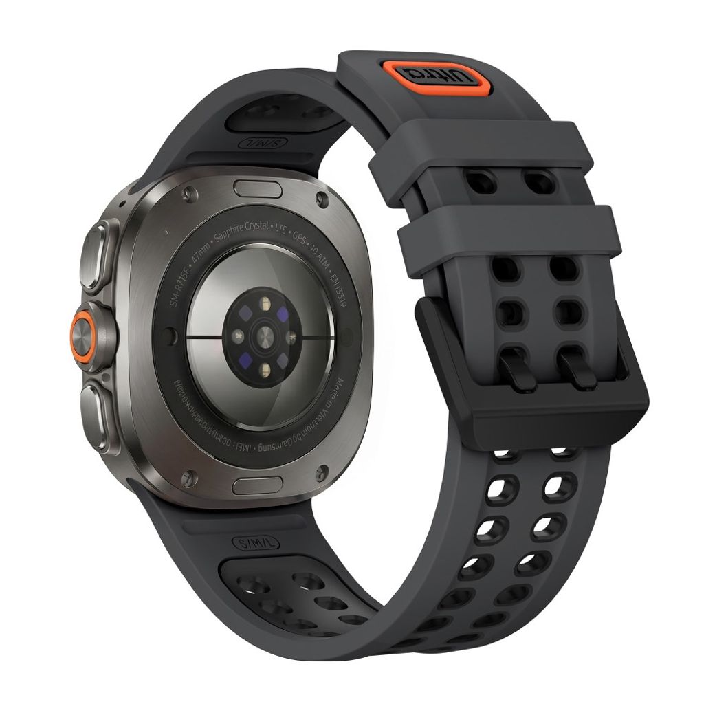 Samsung Galaxy Watch Ultra/Ultra2 Tofarget silikon klokkerem med dobbel spenne - Svart