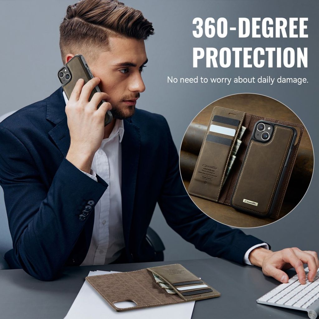 CASEME iPhone 14 Plus / iPhone 15 Plus Kotelo MagSafe - Ruskea