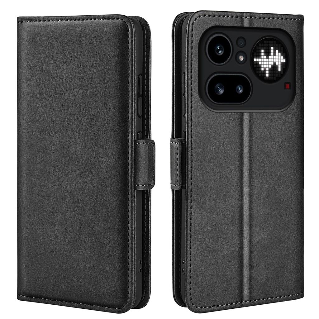 Nothing Phone (4a) Pro Lommeboketui PU-lær Med Kortlommer – Svart