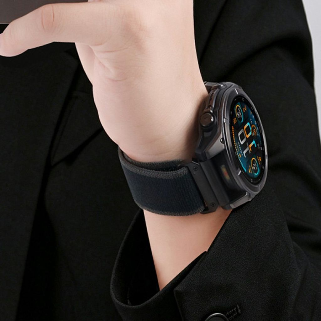 Garmin Fenix 8 Pro/Quatix 8 51mm elastisk klokkerem i nylon – grønn/grå