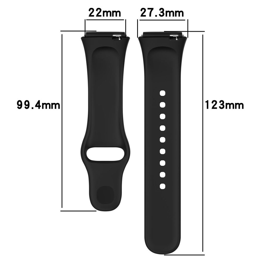 Xiaomi Redmi Watch 3 Lite / Watch 3 Active Silikoniranneke Kellolle - Musta