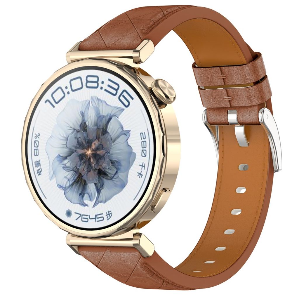 Garmin Venu 2 Plus/Samsung Galaxy Watch7 m.fl. Klockarmband Äkta Läder – Brun