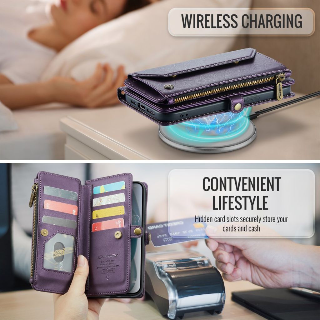 CASEME iPhone 15 Plus Etui med 10 Kortplads - Lilla