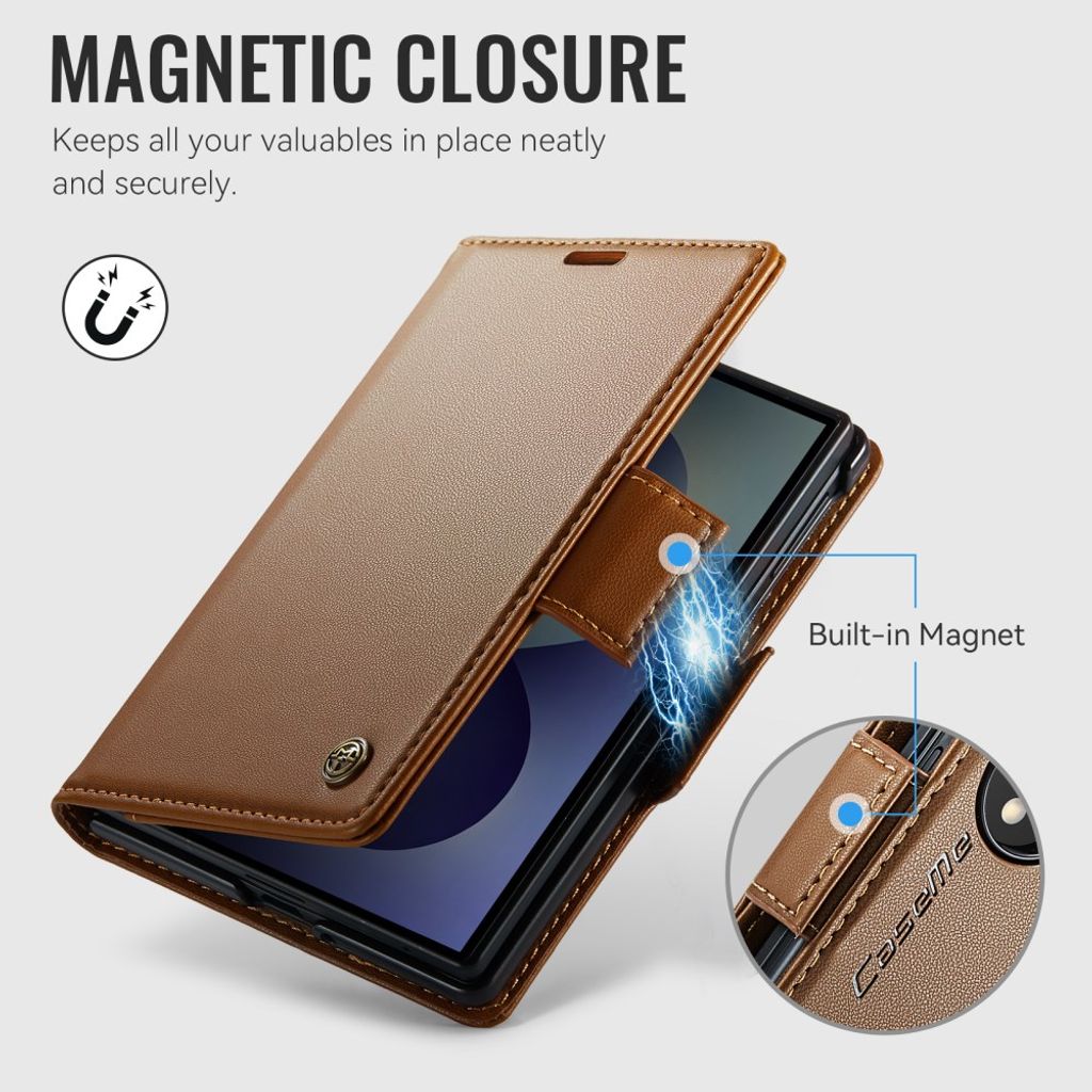 CASEME Samsung Galaxy Z Fold8 Flip Cover med RFID blokering - Brun
