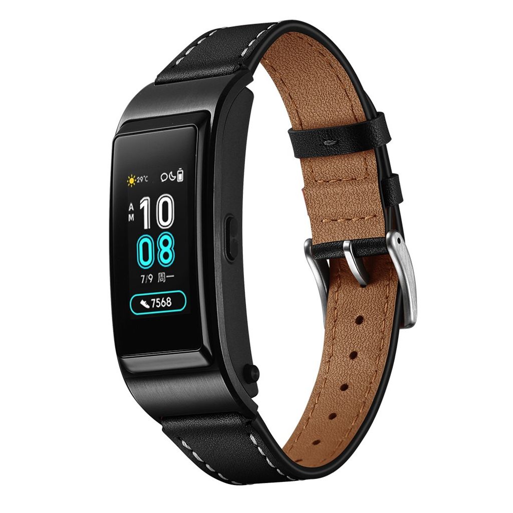 Garmin Vivoactive 4S/3S/Huawei TalkBand B5 ja muiden kellojen ranneke aitoa nahkaa – musta