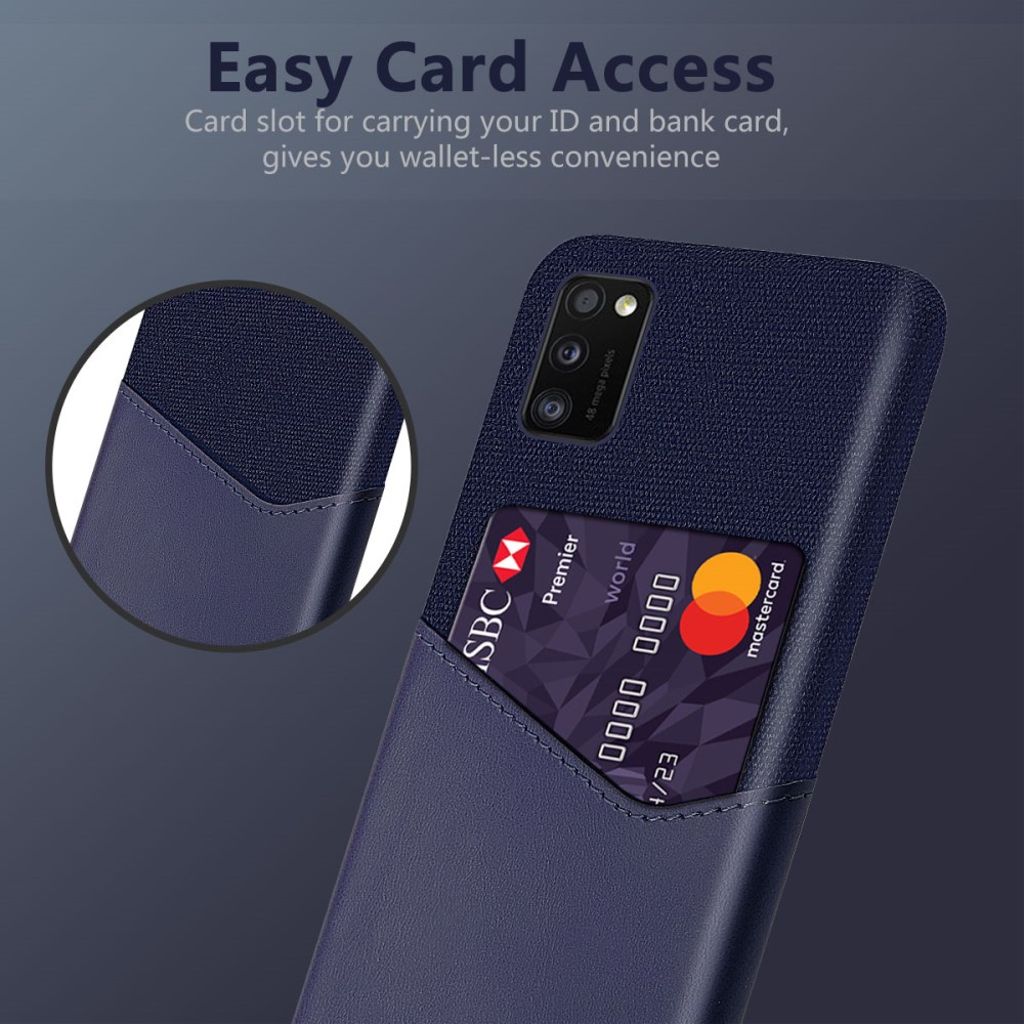 KSQ Samsung Galaxy A41 Cover med Kortplads - Blå