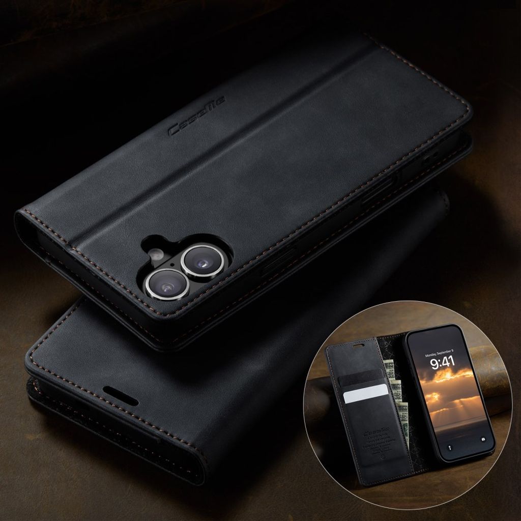 CASEME iPhone 16 Cover with Stand - Black