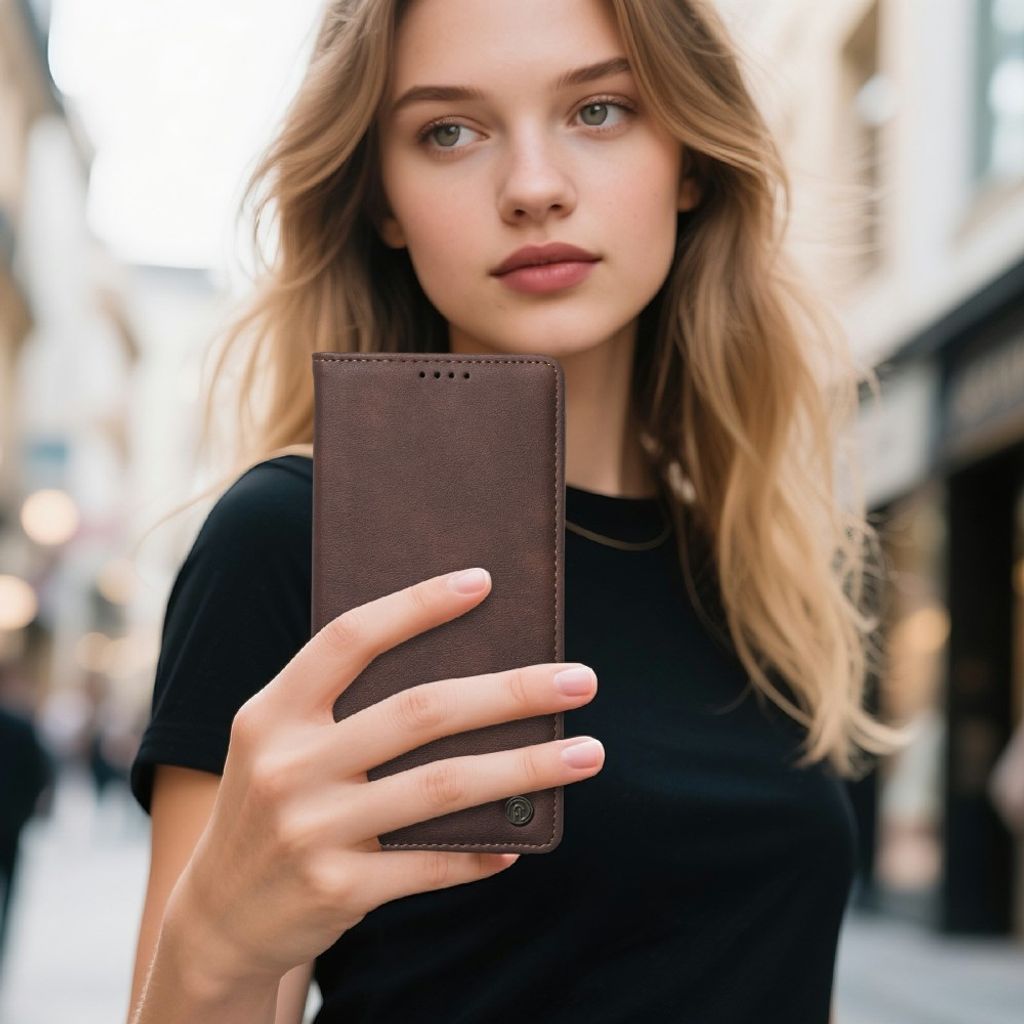 DIETFENG Google Pixel 11 Pro XL Plånboksfodral med RFID-blockering - Mörkbrun