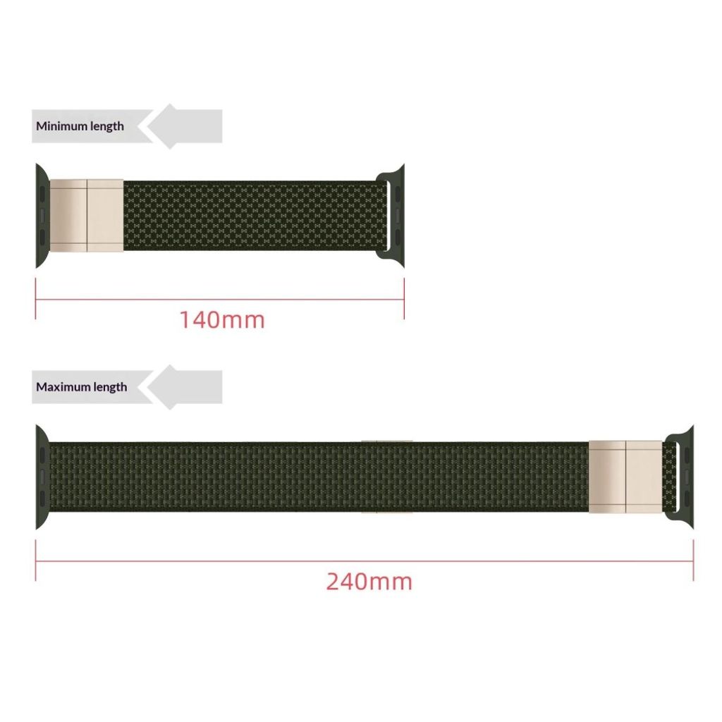 Apple Watch 49/46/44/42mm Klockarmband i Nylon Magnetisk Stängning - Orange