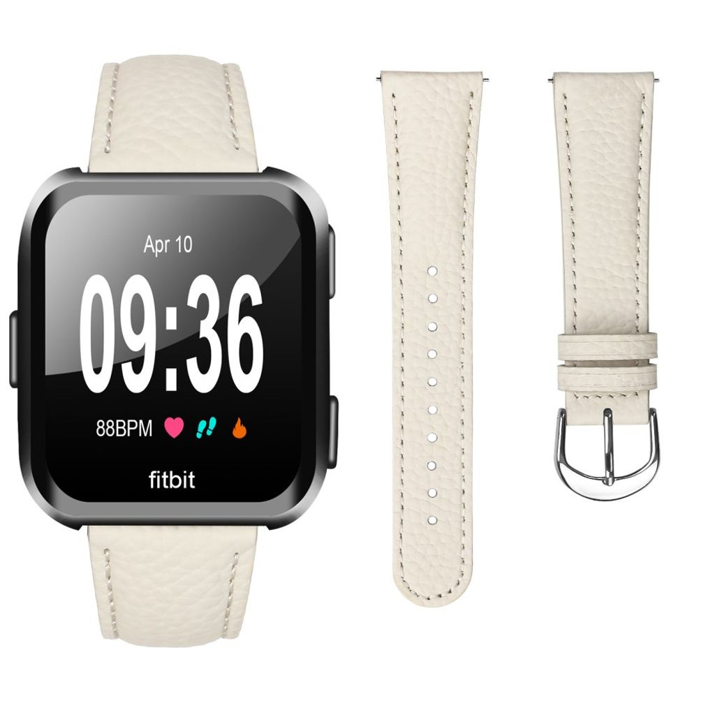 Fitbit Versa/Versa Lite/Versa 2 Urrem PU Læder – Beige