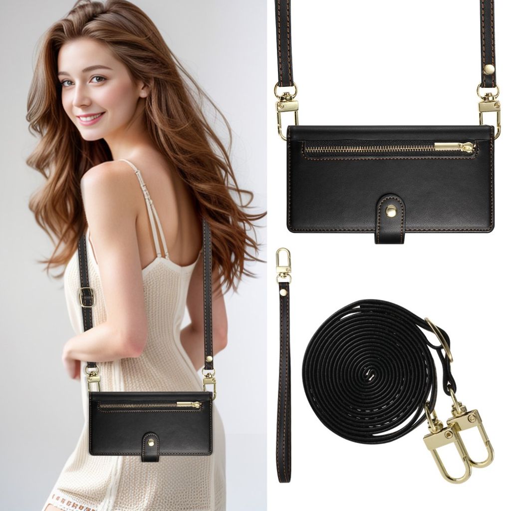 Samsung Galaxy S26 Plånboksfodral med Rem – Svart