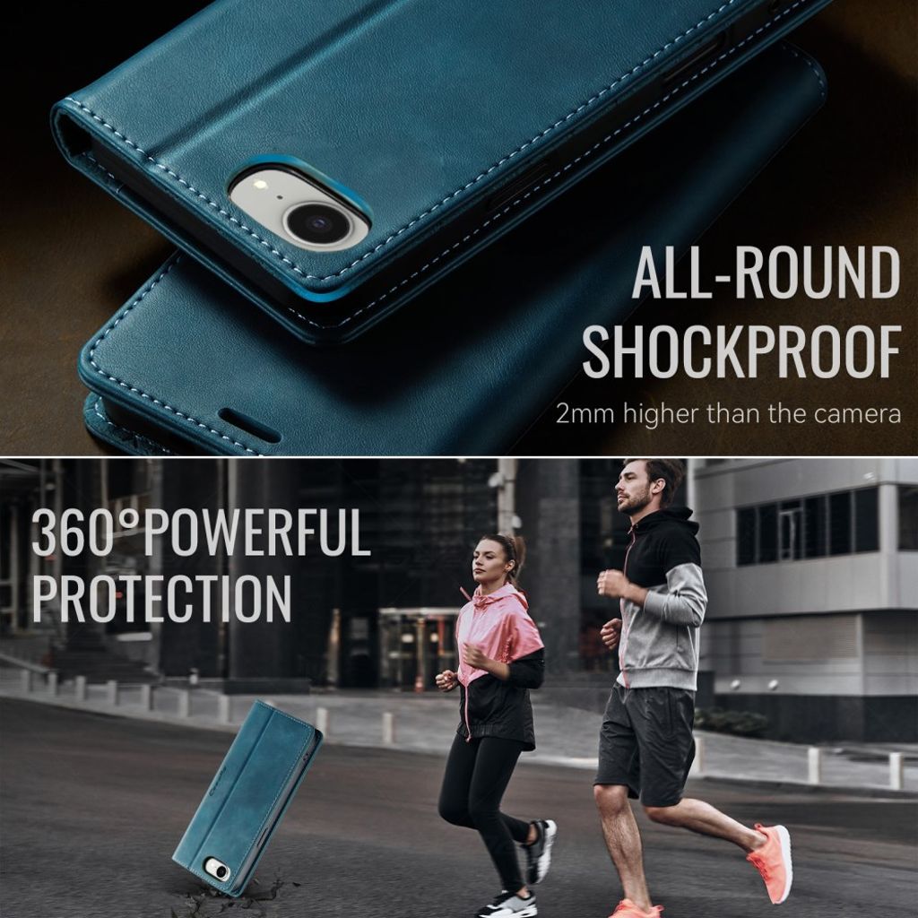 CASEME iPhone 16e Plånboksfodral RFID-blockerande med Stativ – Grön